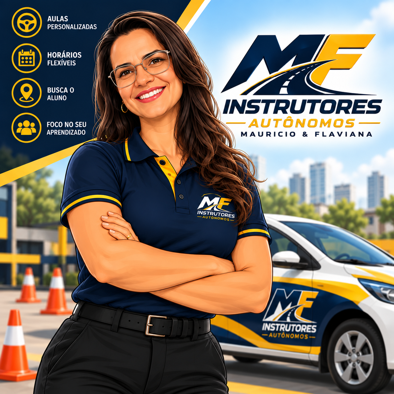 Flaviana, instrutora da MF Instrutores Autônomos